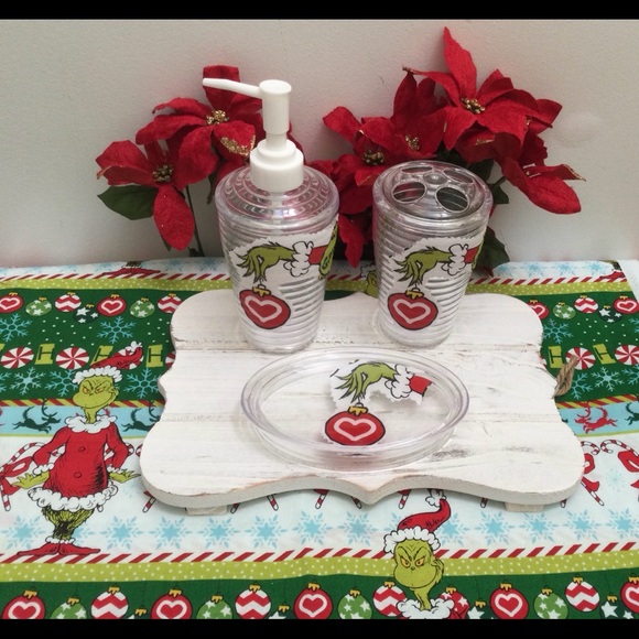 Grinch soap dispenser Grinch bathroom accessories
